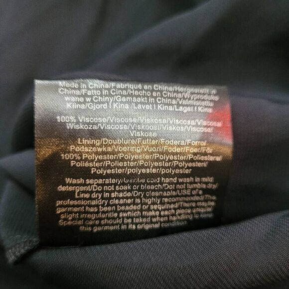 Birgitte Herskind Liva Dress Sz 40 US‎ 8 Dark Navy Lightweight Satin Pullover - Picture 7 of 9